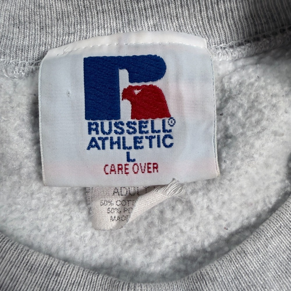 VTG 90s Russell Athletic YALE Crewneck Sweatshirt Mens Large Gray Made In USA - Picture 3 of 11